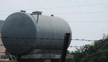 FRP storage tanks after Erection